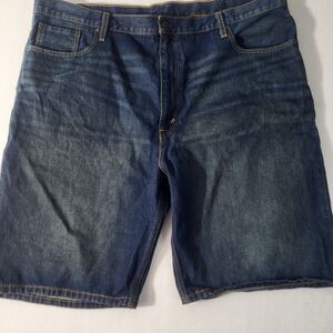 LEVI'S 569 Loose Straight Dark Wash Blue Jean Shorts Denim Mens Size 46 Zip Fly